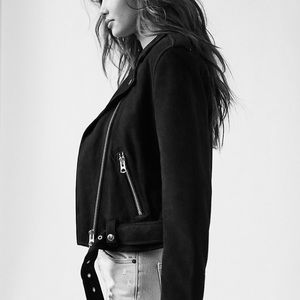 Wilfred suede leather biker jacket- size S